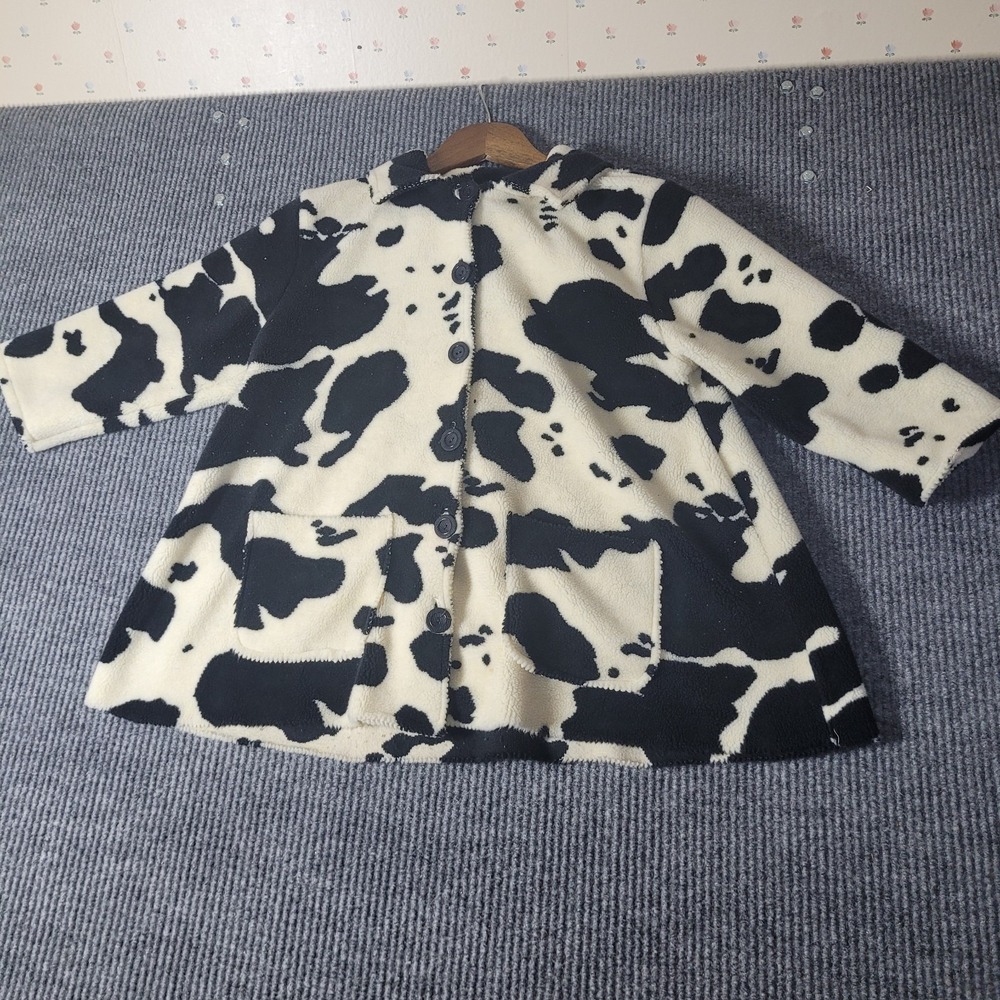 Flapdoodles Coat Girls Size 6‎ Cow Print Button Front Vtg